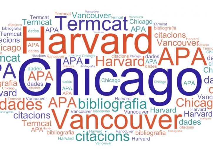 Núvol de tags relacionades amb citació de documents
