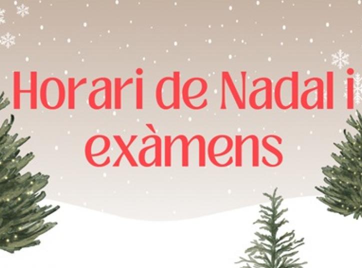 Horari Nadal i exàmens FCRI