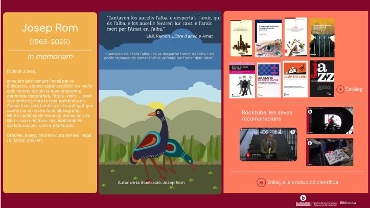 Expositor  biblioteca FCRI dedicat a Josep Rom